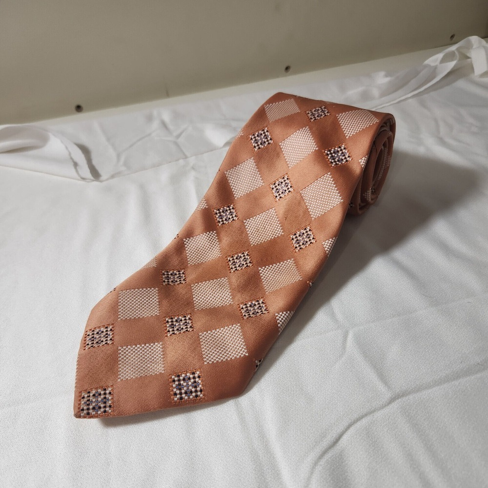 Vintage Selber Bros. by Price Igor Peach Colored Mens Tie‎ Size 56x4 Inch